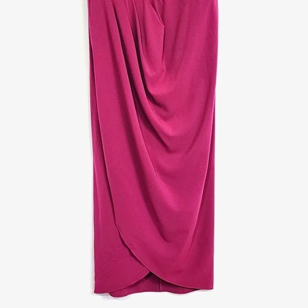 NWT City Chic Ripple Love Off the Shoulder Maxi Dress Magenta Size 12 / XXS - Picture 4 of 9